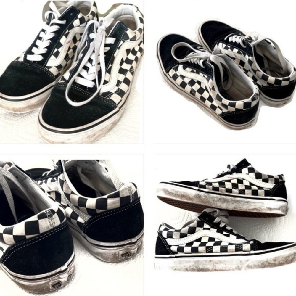 VINTAGE! Old Skool Off the Wall Checkerboard VANS!